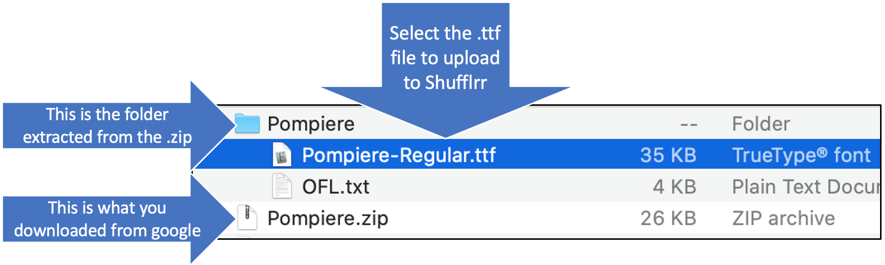 Adding a font - selecting from your drive