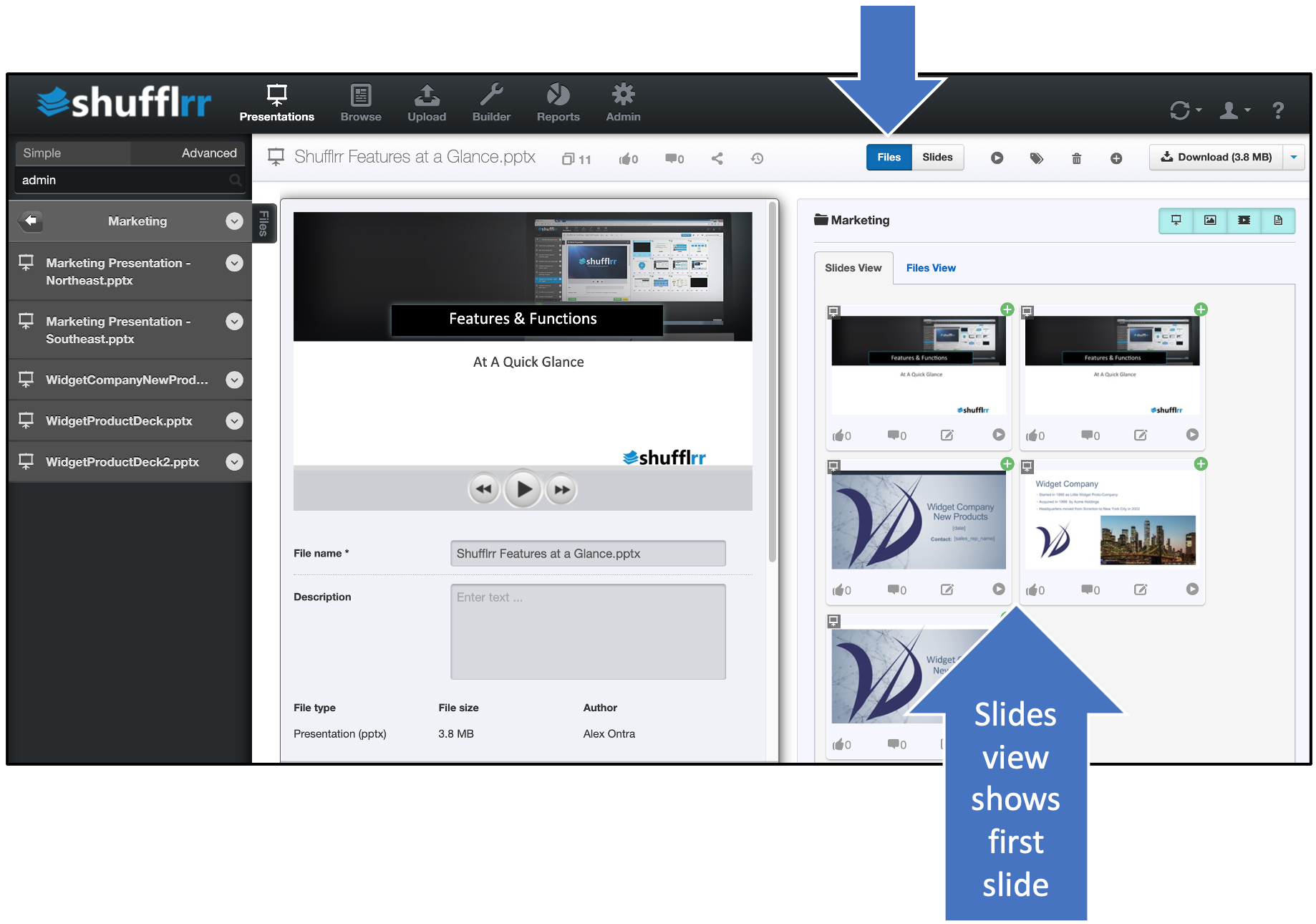 Files - slides view